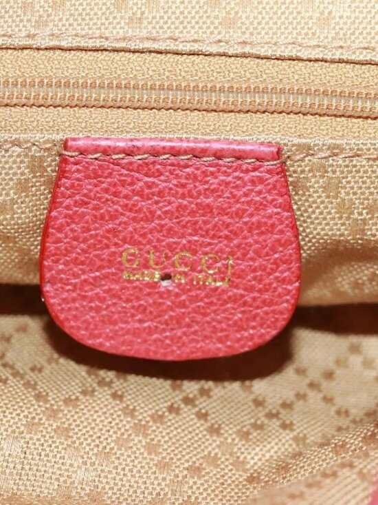 GUCCI Bamboo Backpack Suede Red Gold 003 1998 0030 Auth gh1510 main image 15
